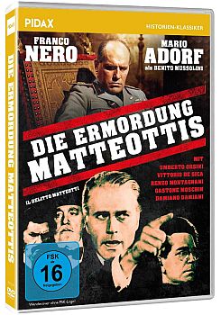 "Die Ermordung Matteottis": Abbildung DVD-Cover mit freundlicher Genehmigung von Pidax Film, welche den Thriller am 7. August 2024 auf DVD herausbrachte