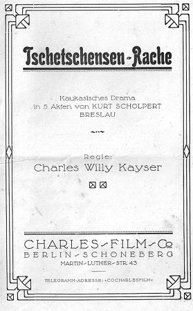 Werbeplakat zu dem Film "Tschetschensen-Rache"; Freundlicherweise  zur Verfügung gestellt von Enkel C. William Karel