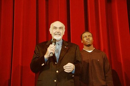 Sean Connery und Rob Brown während der Berlinale 2001 bei der Vorstellung des Films "Finding Forrester"