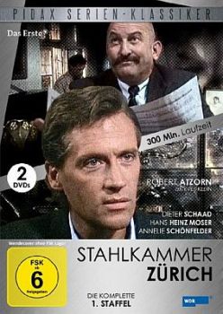 "Stahlkammer Zürich": Abbildung DVD-Cove mit freundlicher Genehmigung von Pidax-Film, welche die 1. Staffel der Serie Mitte April 2012 auf  DVD herausbrachte.