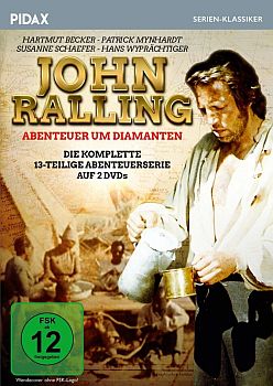 "John Ralling – Abenteuer um Diamanten": Abbildung DVD-Cover mit freundlicher Genehmigung von Pidax-Film, welche die Serie am 13.08.2021 auf DVD herausbrachte.