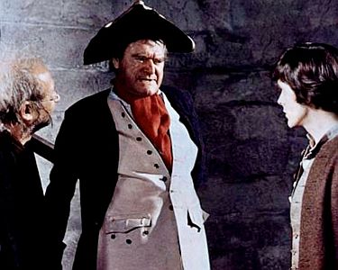 "Die Entführung des David Balfour": Szenenfoto mit Jack Hawkins als Captain Hoseason; mit freundlicher Genehmigung von Pidax-Film, welche die Literaturadaption am 3. September 2021 auf DVD herausbrachte.