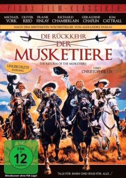 "Die Rückkehr der Musketiere ": Abbildung DVD-Cover mit freundlicher Genehmigung von Pidax-Film, welche die Produktion Ende September 2014 auf DVD herausbrachte
