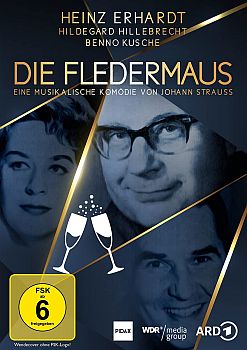 "Die Fledermaus": Abbildung DVD-Cover mit freundlicher Genehmigung von Pidax-Film, welche die Produktion Mitte September 2021 auf DVD herausbrachte.