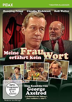 "Meine Frau erfährt kein Wort": Abbildung DVD-Cover mit freundlicher Genehmigung von Pidax-Film, welche die Komödie am 7. November 2024 auf DVD herausbrachte.