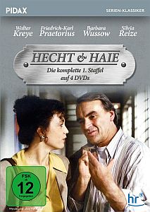 "Hecht & Haie": Abbildung DVD-Cover mit freundlicher Genehmigung  von Pidax-Film, welche die Krimiserie (Staffel 1) Ende Juli 2020 auf DVD herausbrachte
