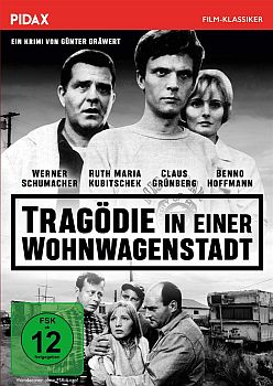 "Tragödie in einer Wohnwagenstadt": Abbildung DVD-Cover mit freundlicher Genehmigung von Pidax-Film, welche die Produktion Ende Juli 2020 auf DVD herausbrachte.