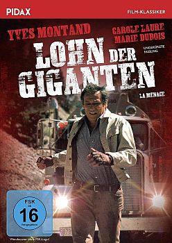 "Lohn der Giganten": Abbildung DVD-Cover mit freundlicher Genehmigung von Pidax-Film, welche den Thriller Ende August 2023 auf DVD herausbrachte.