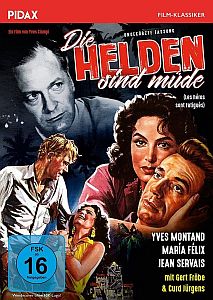 "Die Helden sind müde": Abbildung DVD-Cover mit freundlicher Genehmigung von Pidax-Film, welche den Abenteuerfilm Anfang Dezember 2017 auf DVD herausbrachte