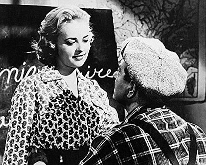 "Strassensperre" (1955, "Gas-Oil"): Szenenfoto mit Jeanne Moreau als Alice und Jean Gabin als JeanChape; mit freundlicher Genehmigung von Pidax-Film, welche den Krimi Ende Januar 2017 auf DVD herausbrachte.