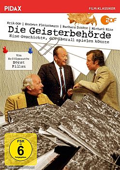 DVD-Cover zu dem Fernsehspiel "Die Geisterbehörde"; mit freundlicher Genehmigung von "Pidax Film", welche die Produktion Anfang Dezember 2019 auf DVD herausbrachte.