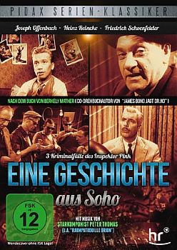 "Die Stimme aus dem Hut" aus der  Reihe "Eine Geschichte aus Soho": Abbildung DVD-Cover mit freundlicher Genehmigung von Pidax-Film, welche die 3-teilige Krimiserie Mitte Juni 2013 auf DVD herausbrachte.