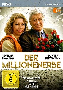 "Der Millionenerbe": DVD-Cover mit freundlicher Genehmigung von Pidax-Film, welche die Serie Mitte Dezember 2018 auf DVD herausbrachte.