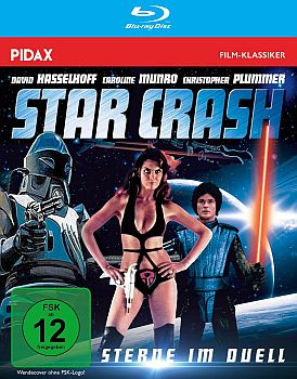 "Starcrash": Abbildung DVD-Cover mit freundlicher Genehmigung von Pidax Film, welche das  Science-Fiction-Abenteuer am 25. September 2025 auf DVD herausbrachte.
