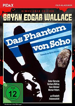 "Das Phantom von Soho": Abbildung DVD-Cover mit freundlicher Genehmigung von Pidax-Film, welche den Krimi Mitte September 2020 auf DVD herausbrachte.
