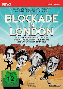 "Blockade in London": Abbildung DVD-Cover mit freundlicher Genehmigung von Pidax Film, welche die Komödie Mitte April 2025 auf DVD herausbrachte.