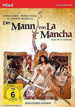 "Der Mann von La Mancha": Abbildung DVD-Cover mit freundlicher Genehmigung von Pidax-Film, welche die Produktion Mitte Februar 2022 auf DVD herausbrachte.