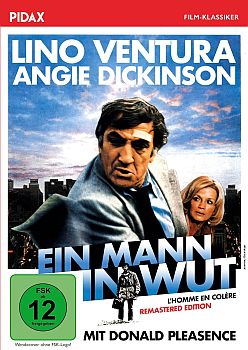 "Ein Mann in Wut": Abbildung DVD-Cover mit freundlicher Genehmigung von Pidax-Film, welche den Thriller Mitte Mrz 2024 auf DVD herausbrachte.