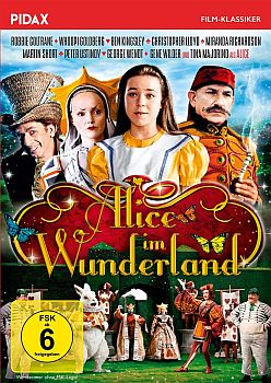 "Alice im Wunderland": Abbildung DVD-Cover mit freundlicher Genehmigung von "Pidax Film", welche die Literaturverfilmung Ende August 2020 auf DVD herausbrachte.