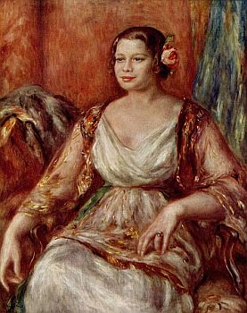 Porträt der Tilla Durieux von Pierre-Auguste Renoir; Öl auf Leinwand (1914); Höhe: 93,0 cm; Breite: 74,0 cm; Inventarnummer; 61.101.13 ("Metropolitan Museum of Art"); Quelle: Wikimedia Commons; Lizenz: gemeinfrei