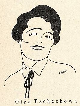 Portrait der Olga Tschechowa von Hans Rewald (1886  1944), verffentlicht in "Jugend"  Mnchner illustrierte Wochenschrift fr Kunst und Leben (Ausgabe Nr. 20/1929 (Mai 1929)); Quelle: Wikimedia Commons von "Heidelberger historische Bestnde" (digital); Lizenz: gemeinfrei