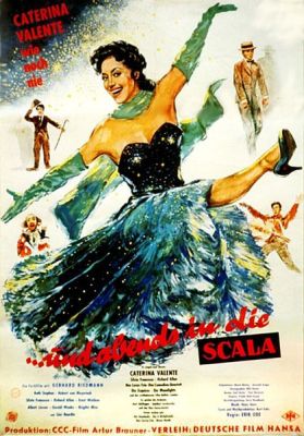 Filmplakat "Und Abends in die Scala": Urheber: Helmuth Ellgaard (1913 – 1980); Quelle: Familien-Archiv Ellgaard bzw. Wikimedia Commons; Genehmigung durch den Nutzungsrechte-Inhaber bzw. Sohn Holger Ellgaard (CC BY-SA 3.0)