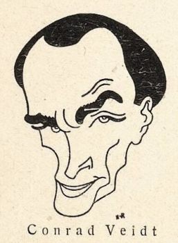 Portrait des Conrad Veidt von Hans Rewald (1886 – 1944), veröffentlicht in "Jugend" – Münchner illustrierte Wochenschrift für Kunst und Leben (Ausgabe Nr. 20/1929 (Mai 1929)); Quelle: Wikimedia Commons von "Heidelberger historische Bestände" (digital); Lizenz: gemeinfrei