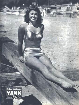 Esther Williams im Oktober 1945; Quelle: Wikimedia Commons von "Yank, the Army Weekly"; Urheber: U.S. Army