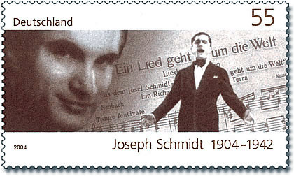 Postwertzeichen  "100. Geburtstag Joseph Schmidt"; Veröffentlichung mit freundlicher Genehmigung des Bundesministeriums der Finanzen sowie der Grafikerin Jennifer Rothkopf