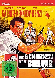 "Die Schurken von Bolivar (1968, "The Pink Jungle"): Abbildung DVD-Cover mit freundlicher Genehmigung von Pidax-Film, welche die Agentenkomdie am 9. April 2021 auf DVD herausbrachte.