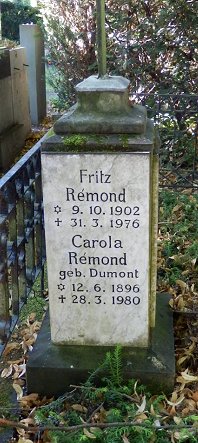 Grabstelle von Fritz Rmond auf dem Kölner Friedhof  "Melaten"; Copyright Wilfried Paqu
