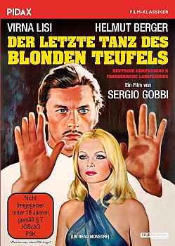 "Der letzte Tanz des blonden Teufels": Abbildung DVD-Cover mit freundlicher Genehmigung von Pidax Film, welche den Psychothriller im April 2025 auf DVD herausbrachte.