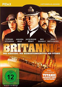 "Britannic": Abbildung DVD-Cover mit freundlicher Genehmigung von Pidax Film, welche den Katastrophen-Thriller am 5. September 2024 auf DVD herausbrachte.