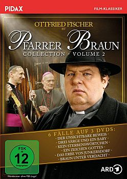 "Pfarrer Braun": Abbildung DVD-Cover mit freundlicher Genehmigung von Pidax Film, welche weitere sechs Folgen (Vol. 2) der Krimireihe Mitte März 2021 auf DVD herausbrachte.