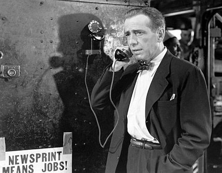 Humphrey Bogart als Chefredakteur Ed Hutcheson in dem Thriller "Die Maske runter!" (DeadlineU.S.A.) aus dem Jahre 1952; Foto freundlicherweise zur Verfügung gestellt von "Pidax film"