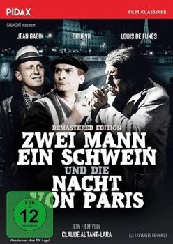 "Zwei Mann, ein Schwein und die Nacht von Paris": Abbildung DVD-Cover mit freundlicher Genehmigung von "Pidax Film", welche Filmklassiker auf DVD herausbrachte (Veröffentlichung: 20. Juni 2024)