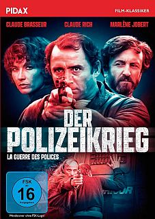"Der Polizeikrieg": Abbildung DVD-Cover mit freundlicherGenehmigung von "Pidax Film", welche den Krimi auf DVD herausbrachte (Verffentlichung: 15. August 2024)