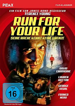 "Run for Your Life": Abbildung DVD-Cover mit freundlicher Genehmigung von Pidax-Film, welche den Thriller am 4. Juni 2026 auf DVD herausbrachte