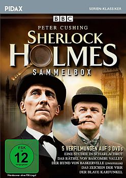 BBC-Serie "Sherlock Holmes": Abbildung DVD-Cover; mit freundlicher Genehmigung von "Pidax Film", welche 5 Folgen auf DVD herausbrachte
