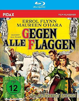 "Gegen alle Flaggen"(1952, "Against All Flags"): Abbildung DVD-Cover mit freundlicher Genehmigung von "Pidax Film", welche das Abenteuer Mitte Mai 2025 auf DVD herausbrachte.