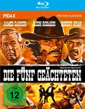 "Die f�nf Ge�chteten" ("Hour of the Gun"): Abbildung DVD-Cover mit freundlicher Genehmigung von Pidax Film, welche den Western am 23. April 2026 auf DVD herausbrachte