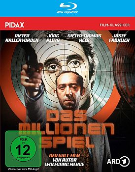 "Das Millionenspiel":  Abbildung DVD-Cover mit freundlicher Genehmigung von Pidax Film, welche den Kultfilm am Mitte Juli 2026 auf DVD herausbrachte.