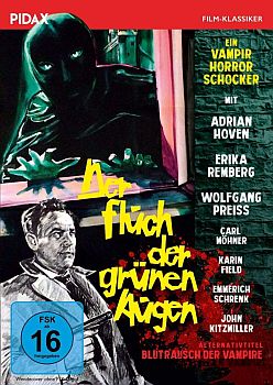 "Der Fluch der grnen Augen": Abbildung DVD-Cover mit freundlicher Genehmigung von Pidax-Film, welche die Produktion Mitte Oktober 2019 auf DVD herausbrachte.