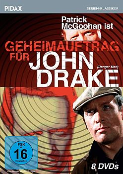 "Geheimauftrag für John Drake": Abbildung DVD-Cover mit freundlicher Genehmigung von Pidax Film, welche die Agenten-Serie Anfang Juni 2020 auf DVD herausbrachte.