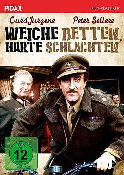 "Weiche Betten, harte Schlachten": Abbildung DVD-Cover mit freundlicher Genehmigung von Pidax-Film, welche die Militärkomödie Ende Ende November 2022 auf DVD herausbrachte.