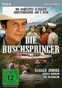 "Die Buschspringer": Abbildung DVD-Cover mit freundlicher Genehmigung von Pidax-Film, welche die Serie am 11. Juli 2024 auf DVD herausbrachte.