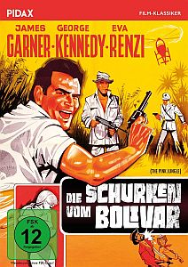 "Die Schurken von Bolivar (1968, "The Pink Jungle"): Abbildung DVD-Cover mit freundlicher Genehmigung von Pidax-Film, welche die Agentenkomödie am 9. April 2021 auf DVD herausbrachte.