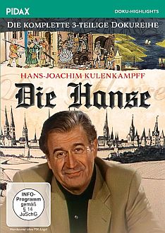 "Die Hanse" (1982)": Abbildung DVD-Cover mit freundlicher Genehmigung von Pidax-Film, welche die dreiteilige Doku-Reihe am 27. Juni 2024 auf DVD herausbrachte