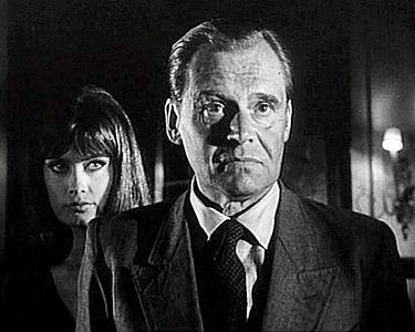 "Scharfe Ksse fr Mike Foster" (1965, "City of Fear"): Szenenfoto mit Albert Lieven als als Dr. Paul Kovc und Marisa Mell als dessen Tochter Ilona; mit freundlicher Genehmigung von Pidax-Film, welche die Produktion am 21.02.2020 auf DVD herausbrachte.