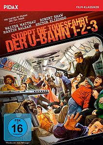 Abbildung DVD-Cover zu "Stoppt die Todesfahrt der U-Bahn123" mit freundlicher Genehmigung von Pidax-Film, welche den Thriller Mitte August 2022 auf DVD herausbrachte.